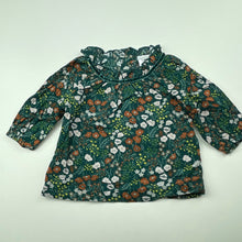 Load image into Gallery viewer, Girls Baby Baby, lightweight floral cotton long sleeve top, EUC, size 000,