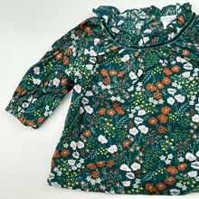 Load image into Gallery viewer, Girls Baby Baby, lightweight floral cotton long sleeve top, EUC, size 000,