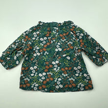 Load image into Gallery viewer, Girls Baby Baby, lightweight floral cotton long sleeve top, EUC, size 000,
