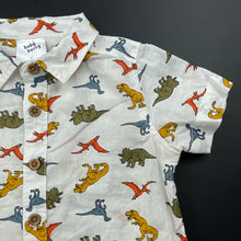 Load image into Gallery viewer, Boys Baby Berry, lightweight cotton short sleeve shirt, dinosaurs, EUC, size 0,