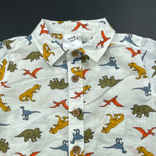 Load image into Gallery viewer, Boys Baby Berry, lightweight cotton short sleeve shirt, dinosaurs, EUC, size 0,