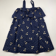 Load image into Gallery viewer, Girls Cotton On, navy cotton summer dress, cherries, EUC, size 4, L: 53cm