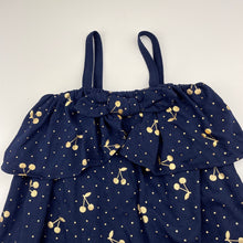 Load image into Gallery viewer, Girls Cotton On, navy cotton summer dress, cherries, EUC, size 4, L: 53cm