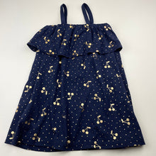 Load image into Gallery viewer, Girls Cotton On, navy cotton summer dress, cherries, EUC, size 4, L: 53cm