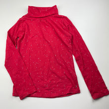 Load image into Gallery viewer, Girls Okaidi, red & silver long sleeve roll neck top, FUC, size 8,