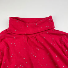 Load image into Gallery viewer, Girls Okaidi, red & silver long sleeve roll neck top, FUC, size 8,