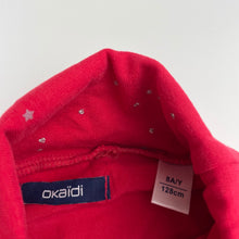Load image into Gallery viewer, Girls Okaidi, red & silver long sleeve roll neck top, FUC, size 8,