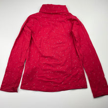 Load image into Gallery viewer, Girls Okaidi, red & silver long sleeve roll neck top, FUC, size 8,