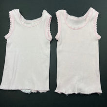 Load image into Gallery viewer, Girls 4 Baby, set of 2 ribbed cotton singlet tops, FUC, size 000,