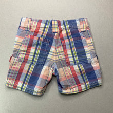 Load image into Gallery viewer, Boys Charlie & Me, checked cotton cargo shorts, adjustable, GUC, size 0,