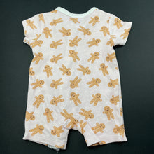 Load image into Gallery viewer, Girls 4 Baby, cotton zip romper, gingerbread men, FUC, size 0000,