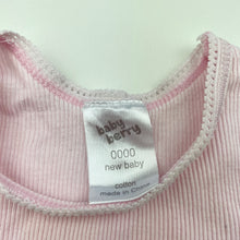 Load image into Gallery viewer, Girls Baby Berry, pink ribbed cotton singlet top, FUC, size 0000,