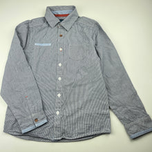 Load image into Gallery viewer, Boys YCC Collection, navy stripe cotton long sleeve shirt, GUC, size 10,