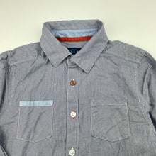 Load image into Gallery viewer, Boys YCC Collection, navy stripe cotton long sleeve shirt, GUC, size 10,