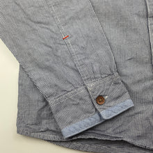 Load image into Gallery viewer, Boys YCC Collection, navy stripe cotton long sleeve shirt, GUC, size 10,