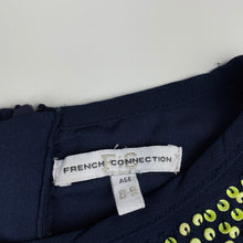 Load image into Gallery viewer, Girls French Connection, lined navy party dress, missing sequins, FUC, size 8-9, L: 67cm