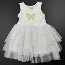 Load image into Gallery viewer, Girls Baby by Djs, white tulle party dress, stars, GUC, size 0, L: 38cm