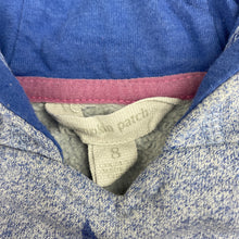 Load image into Gallery viewer, Girls Pumpkin Patch, blue hooded sweater dress, FUC, size 8, L: 58cm