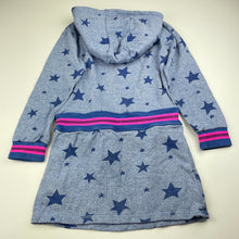 Load image into Gallery viewer, Girls Pumpkin Patch, blue hooded sweater dress, FUC, size 8, L: 58cm