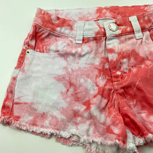 Load image into Gallery viewer, Girls 1964 Denim Co, tie dyed stretch denim shorts, W: 27.5cm across, FUC, size 8,