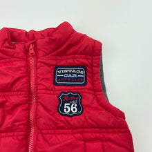 Load image into Gallery viewer, Boys Target, cotton lined red puffer vest / sleeveless jacket, EUC, size 0,