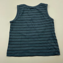 Load image into Gallery viewer, Boys Tiny Little Wonders, blue stripe cotton singlet / tank top, EUC, size 0,