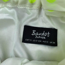 Load image into Gallery viewer, Girls Bardot Junior, lined lightweight ruffle party dress, FUC, size 0, L: 42cm