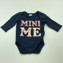 Load image into Gallery viewer, unisex Baby Berry, navy cotton bodysuit / romper, FUC, size 00,