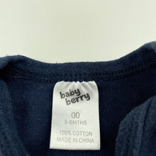 Load image into Gallery viewer, unisex Baby Berry, navy cotton bodysuit / romper, FUC, size 00,