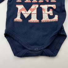 Load image into Gallery viewer, unisex Baby Berry, navy cotton bodysuit / romper, FUC, size 00,