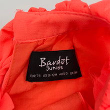 Load image into Gallery viewer, Girls Bardot Junior, cotton lined lightweight party dress, FUC, size 0, L: 40cm