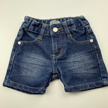 Load image into Gallery viewer, Boys Pumpkin Patch, blue denim shorts, adjustable, FUC, size 0,