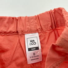 Load image into Gallery viewer, Boys Kids & Co, lightweight cotton cargo shorts, elasticated, EUC, size 0,