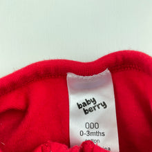 Load image into Gallery viewer, Girls Baby Berry, Christmas cotton zip coverall / romper, GUC, size 000,