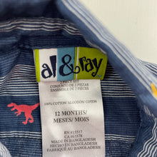Load image into Gallery viewer, Boys Al & Ray, lightweight cotton short sleeve shirt, dinosaurs, GUC, size 12 months,