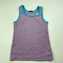 Load image into Gallery viewer, Girls L&D, striped stretchy singlet top, FUC, size 6-8,