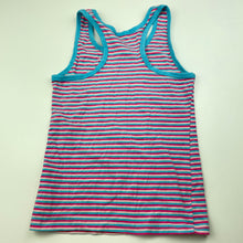 Load image into Gallery viewer, Girls L&D, striped stretchy singlet top, FUC, size 6-8,