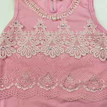 Load image into Gallery viewer, Girls 6 & 1, embellished stretchy top, FUC, size 4,
