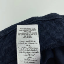 Load image into Gallery viewer, Boys Mothercare, navy cotton bucket hat, chin strap, FUC, size 0,