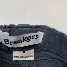 Load image into Gallery viewer, Boys Breakers, grey stretch cotton shorts, adjustable, FUC, size 0,