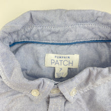 Load image into Gallery viewer, Boys Pumpkin Patch, blue cotton long sleeve shirt, FUC, size 7,