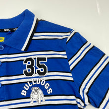 Load image into Gallery viewer, Boys NRL Supporter, Canterbury Bulldogs cotton polo shirt top, EUC, size 10,