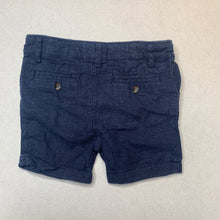 Load image into Gallery viewer, Boys Bardot Junior, navy linen blend shorts, adjustable, FUC, size 0,