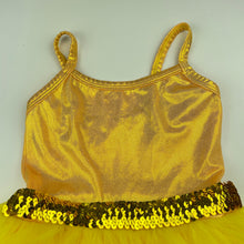 Load image into Gallery viewer, Girls A WISH COME TRUE, gold & yellow tutu leotard dress, EUC, size 6-7, L: 53cm