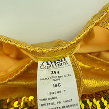 Load image into Gallery viewer, Girls A WISH COME TRUE, gold & yellow tutu leotard dress, EUC, size 6-7, L: 53cm