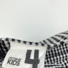 Load image into Gallery viewer, Girls Cotton On, black & white check casual dress, EUC, size 4, L: 56cm