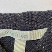 Load image into Gallery viewer, Girls Cotton On, grey metallic knitted bolero cardigan, FUC, size 1-2,