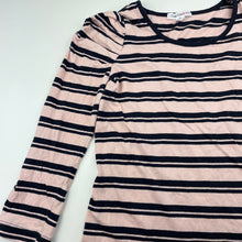 Load image into Gallery viewer, Girls Charlie & Me, pink & navy stripe cotton long sleeve top, GUC, size 8,