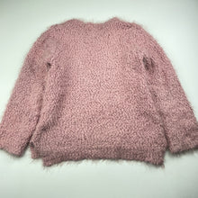 Load image into Gallery viewer, Girls Pumpkin Patch, pink fluffy knitted sweater / jumper, FUC, size 7-8,