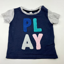 Load image into Gallery viewer, Boys Dymples, navy cotton t-shirt / top, FUC, size 0,